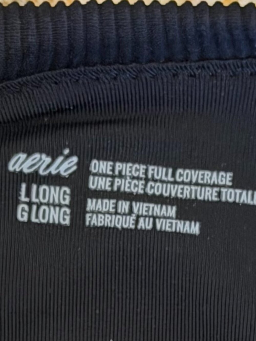 Aerie Large Long One Piece Full Coverage Black Ribbed Swimsuit - Picture 8 of 8